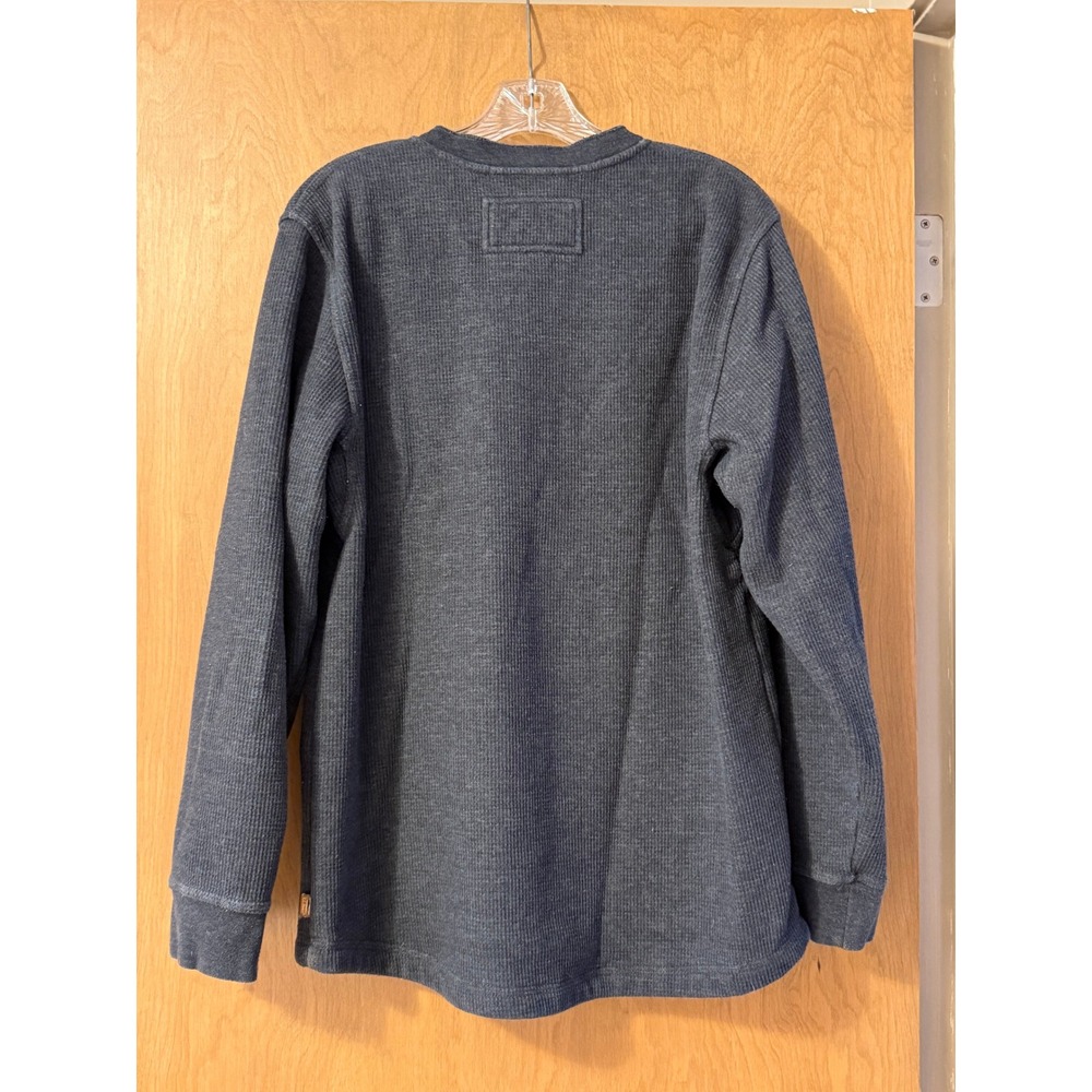 LL Bean Katahdin Iron Works Sherpa Lined Waffle Henley Men's Medium Charcoal - Picture 2 of 5